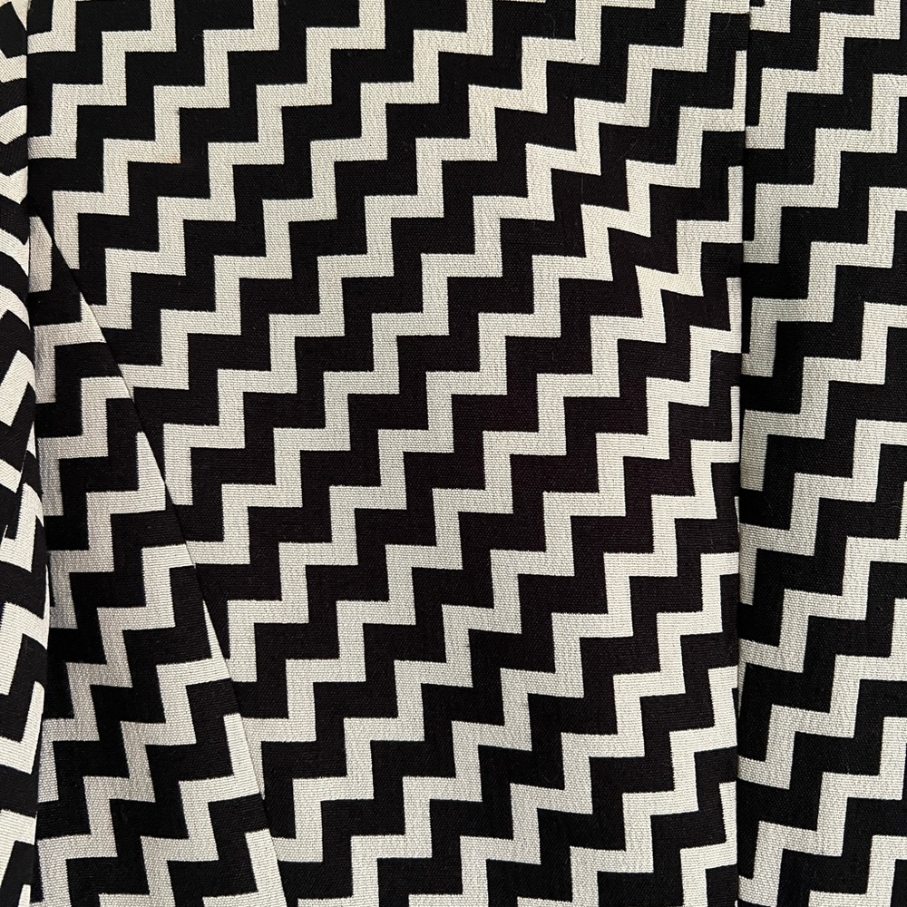 Donna Rae NY Dress Coat Black & Cream Chevron Pattern Women's Size 12 (#S109) - Picture 7 of 8